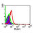 Flow analysis of TLR7 in human PBMCs (monocytes) using 0.5 µg/10e6 cells of SP7199R. The shaded histogram represents cells alone, green represents PE-conjugated rabbit IgG isotype control; red represents TLR7 antibody.